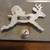 Vintage Motion Santa on Reindeer, Christmas Bell Pin Brooch 2 thumbnail