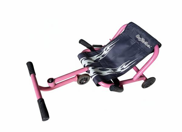 EzyRoller Classic Ride-On Toy - Pink/Black Flames - Hours of Fun! 1