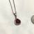 Vintage sterling silver necklace with dark red topaz pendant 3 thumbnail