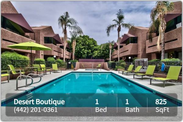 $2,150 / 1br - 825ft2 - Need a rest? Relax in our quiet community! 1 Bed / 1 Ba / 825 SqFt (Palm Springs - Near The Plaza At Sunrise)63953073612162120
