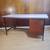 1960s Florence Knoll Executive 2-Drawer Walnut Desk Full Back Black Fr 1 thumbnail