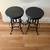 Two Restoration Hardware Vintage Toledo Bar Stools Distressed Black 9 thumbnail