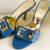 Italian Women's Heel Buckle Shoes Blue Size 7.5 1 thumbnail