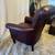 Burgundy Leather Club Parlor Chair Scroll Back Lee Industries Made USA 9 thumbnail