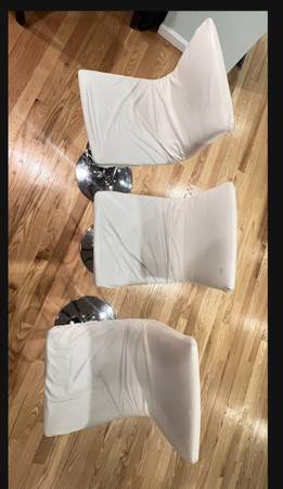 3 Adjustable Barstool White Cover 1