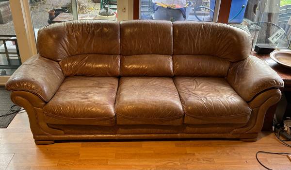 Leather sofa, massage chairs, recumbent exercise bike, AC, chairs 1