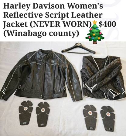 Harley Davison Women's Reflective Script Leather Jacket 1