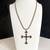 VTG Sterling 925 Red Garnet Cross w/ 18" Twisted Rope Sterling Chain 7 thumbnail
