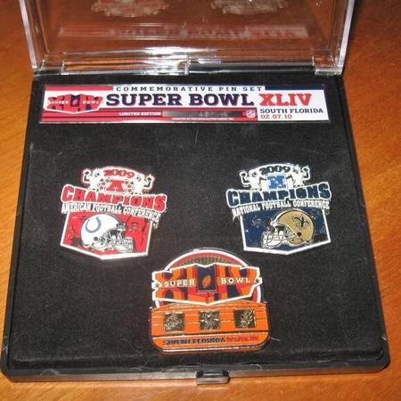 NFL Colts vs Saints 2010 Football Superbowl Commemorative Pin Set #48 1