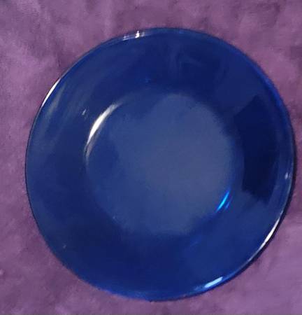 (3) Blue Translucent Dinner Plates 1