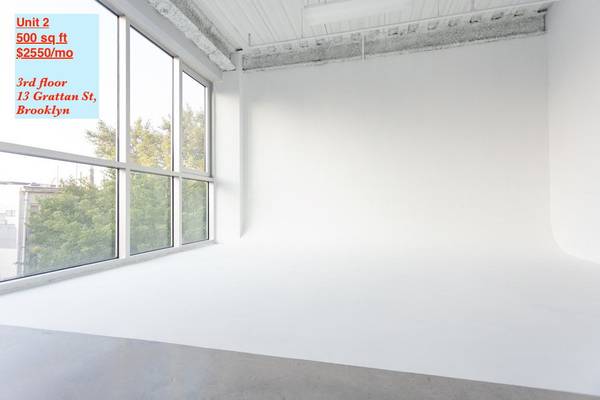 $2,550 / 500ft2 - 📸 Brooklyn Private Photo/Artist Studios - Lease Takeover (Brooklyn) (Bushwick)63816729980675123