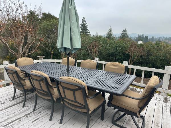 Patio Table  & 8 Chairs with Cushions 1