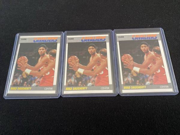 1987 Fleer Brad Daugherty #25 Basketball ROOKIE Cards - Lot of 3 1