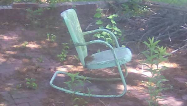 Vintage 1950s Metal Patio Rocking  Chair 1