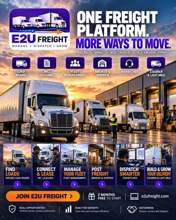 Owner Operators – Load Board 2 Months Free then $24.99/Month 1