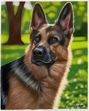 German Shepherd Original Painting 1