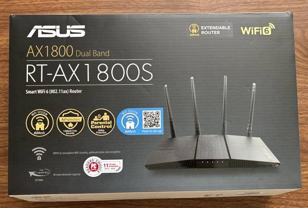 internet router, ASUS RT-AX1800S (nearly new) 1