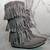 Minnetonka Gray Moccasin 3-Layer Fringe BOHO Style Boots Sz 9 5 thumbnail