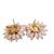 Women's Rachel Parcell Gold Plated Pink Flower Statement Earrings NWT 3 thumbnail