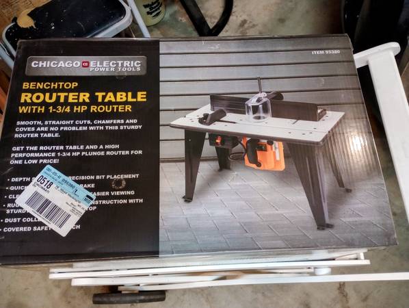 NIB Benchtop Router Table with 1-3/4 HP Router w/ Bonus Router Bits! 1