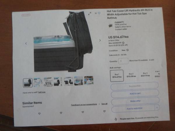 Hot tub cover lift 1