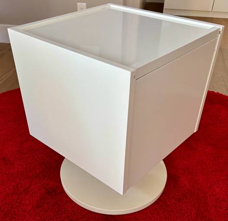 White Rotating Cube Storage 1