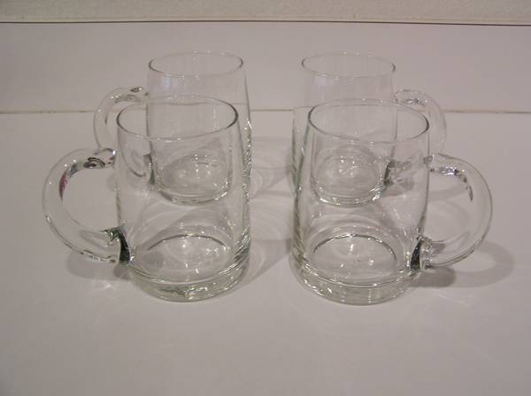 A set of 4 Hand Blown Crystal Mugs 1