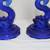 Pair of Vintage Pressed Glass Dolphin-Fish Candle Holders Cobalt Blue 2 thumbnail