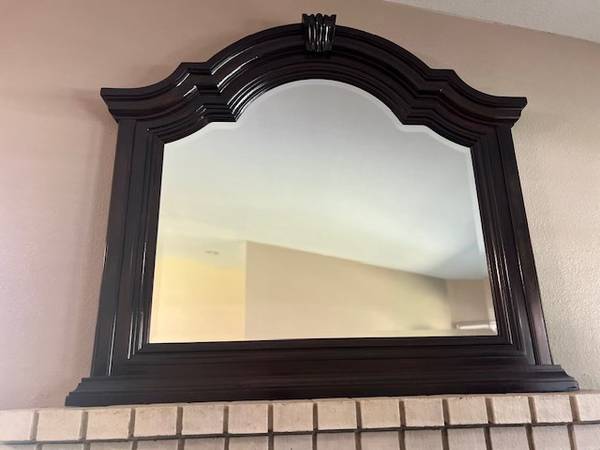 Large Dark Wood Mirror 1