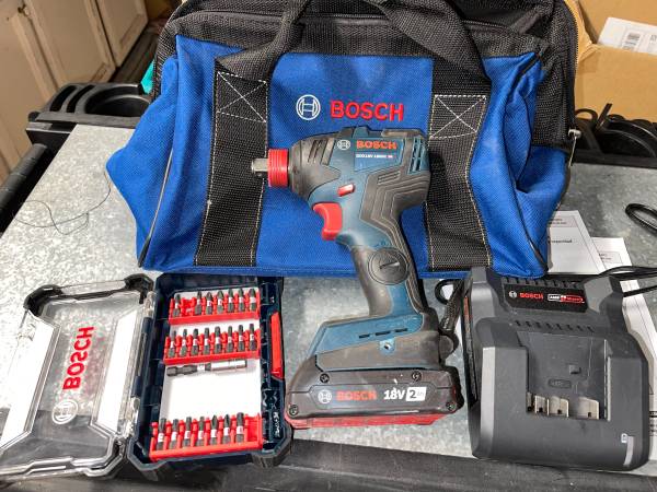 Bosch Cordless 18V Impact Driver 1800C, Battery, Charger & Cement Bits 1