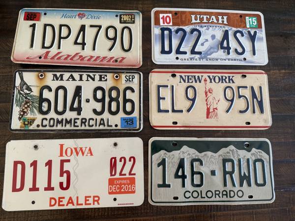 License Plates Lot 1