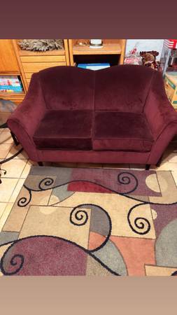 LaZboy Red Suede Couch set 1