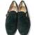 Womens Ferragamo Black Suede Shoes Sz 7AA Brass Buckle Loafers Italy 2 thumbnail