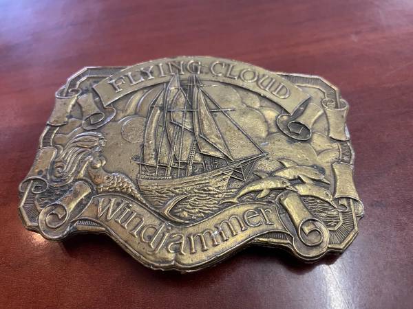 Flying Cloud Wind Jammer sailboat belt buckle ship 1