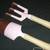 GOLD PINK Cast ALUMINUM GARDEN TOOL SET~WOOD HANDLES~Like New 2 thumbnail