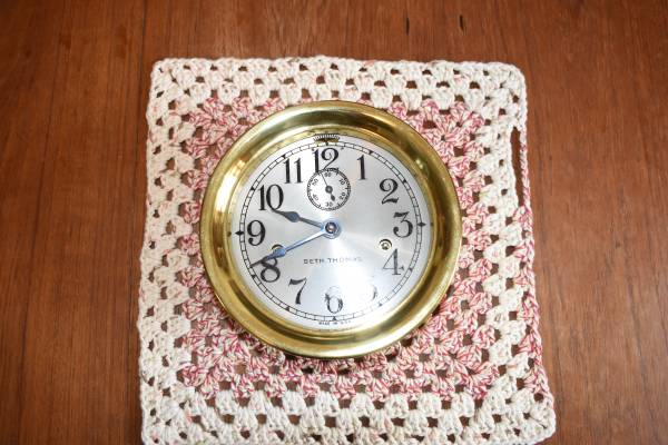 Seth Thomas ship’s style 6 inch brass clock "Engine Lever" 1