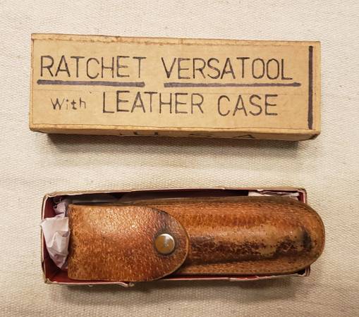Ratchet Versatool with Leather Case vintage Screw Drivers 1