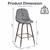 BLACK FRIDAY SALE! Homy Casa·Charlton 26"Counter Bar Stools 2PC Grey 3 thumbnail