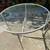 Vintage patio glass table, indoor/outdoor, wrought iron frame 2 thumbnail