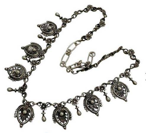 1880s Victorian Sterling Silver Collar Necklace 1