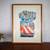 Vintage collage in maple wood frame mounted behind glass, signed 1 thumbnail