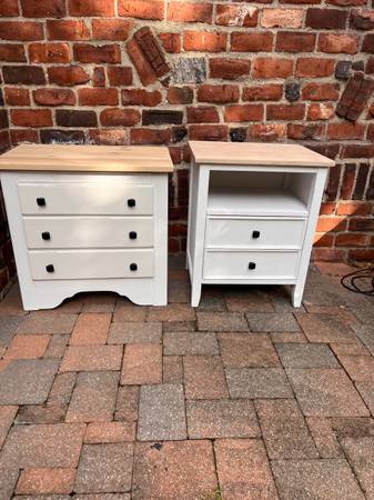 Budget Mis-matched farmhouse nightstand set 1