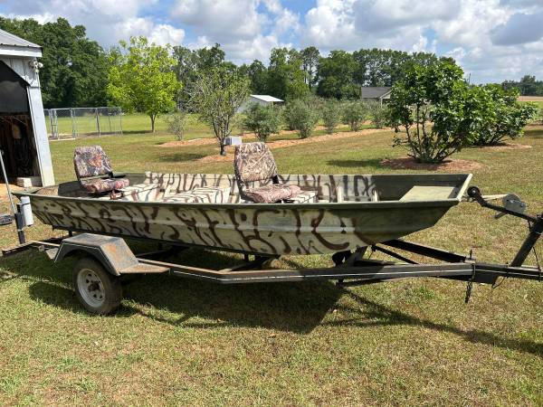 14’ Jon boat with trailer - $1,00063440421228289123