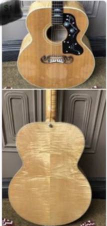 Seventy-Five-Hundred-Dollars Maple Flame F-150 Jumbo guitar Gibson NAT 1