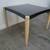 Black Leather Top Bridge Table w/ Cream Wooden Legs 3 thumbnail