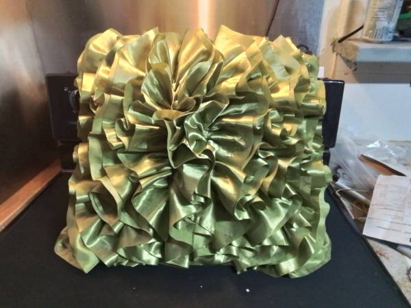 Decorative Green Ruffled Pillow Pier 1 1