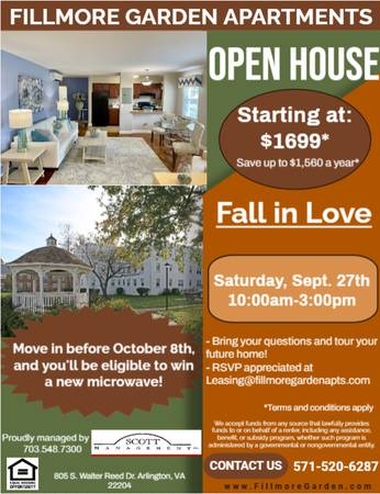 $1,699 / 1br - 650ft2 - CASA ABIERTA SÁBADO, 27 DE SEPTIEMBRE!!!! (Arlington)63822036708867120