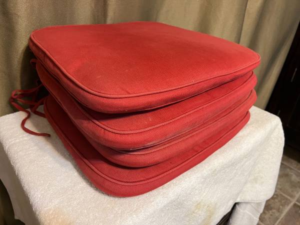 Four Red Seat Cushions 1