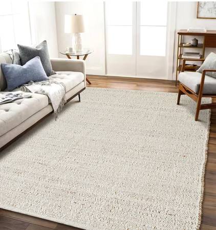 "NEVER USED" Natural Jute Cotton Area Rug  (PENDING) 1