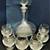 Decanter Carafe  + 6 Beer Steins + 6 Snifters Etched Ship Bar Glass 6 thumbnail